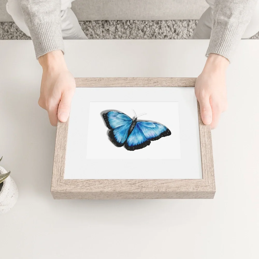 Watercolor Butterfly Wall Art Illustration Print Poster Card Unframed - Picture 5 of 5